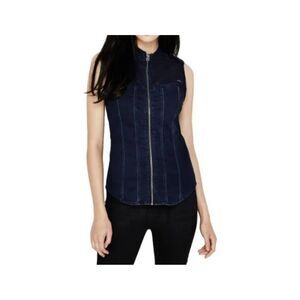 G Star Raw Midge Dumont Shirt Sleeveless SuperStretch Denim Shirt Vest Jean XS